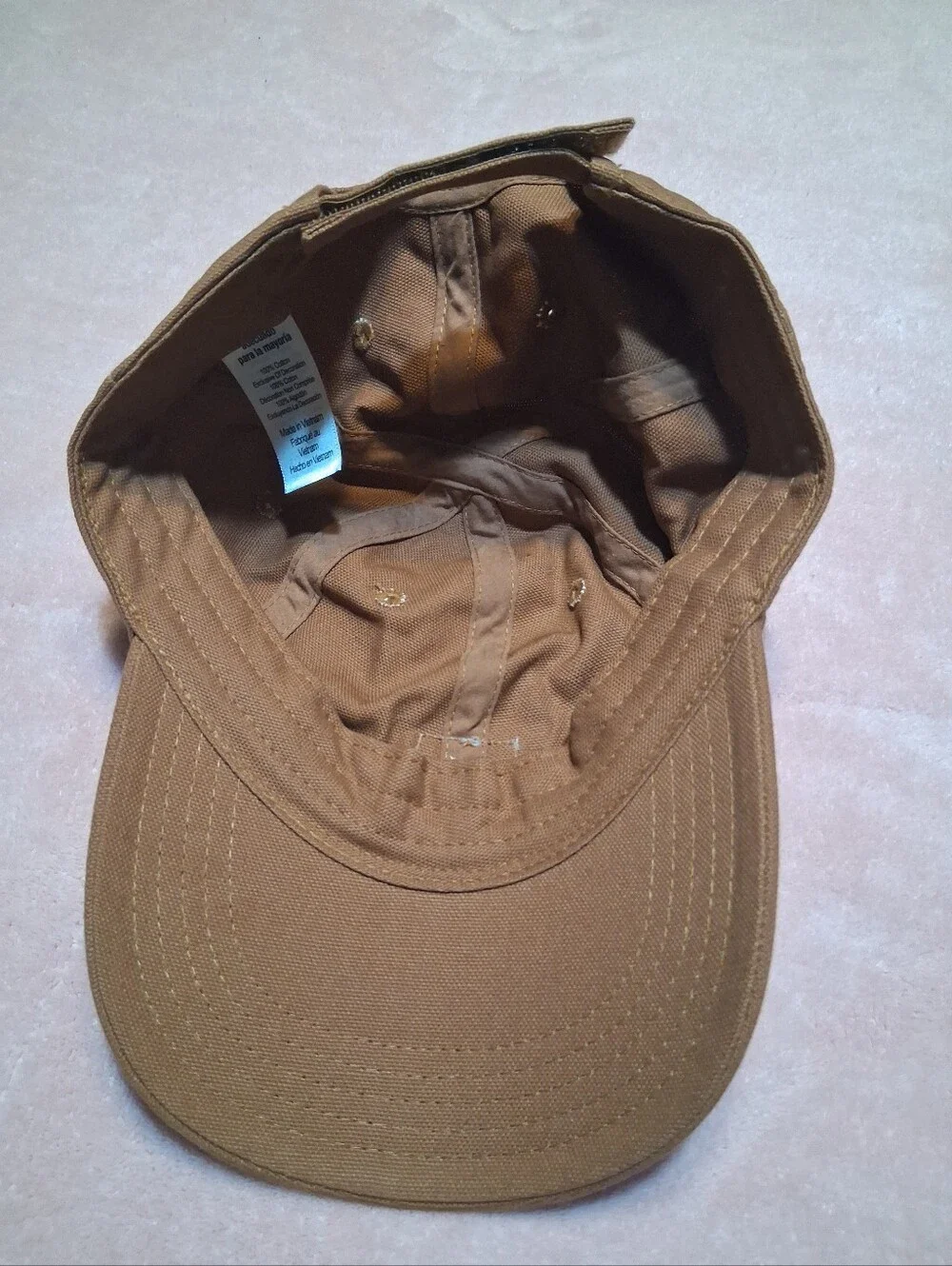 Carhartt Kids Brown Canvas Baseball Cap Hat Blue Logo Patch Youth Classic